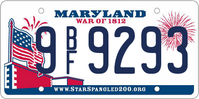 MD license plate 9BF9293