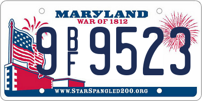 MD license plate 9BF9523