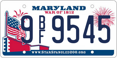 MD license plate 9BF9545