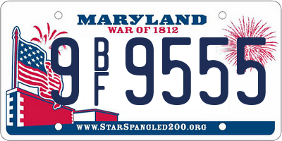 MD license plate 9BF9555