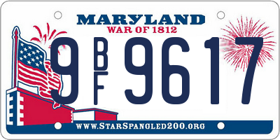 MD license plate 9BF9617