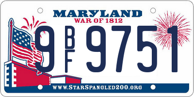 MD license plate 9BF9751