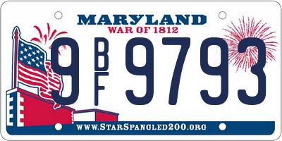 MD license plate 9BF9793