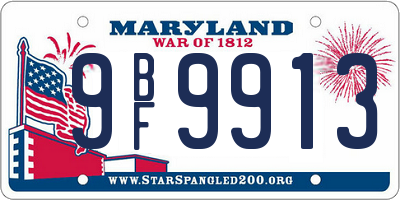 MD license plate 9BF9913