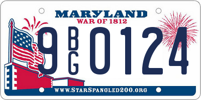 MD license plate 9BG0124