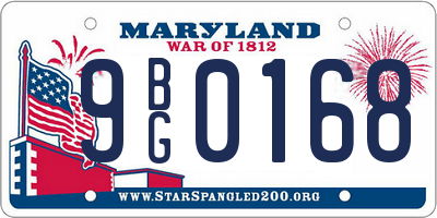 MD license plate 9BG0168