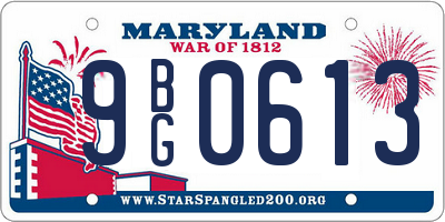 MD license plate 9BG0613