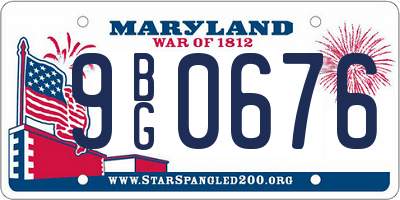 MD license plate 9BG0676