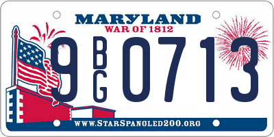 MD license plate 9BG0713