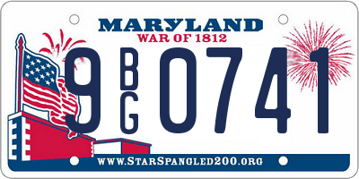 MD license plate 9BG0741