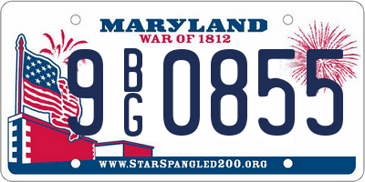 MD license plate 9BG0855