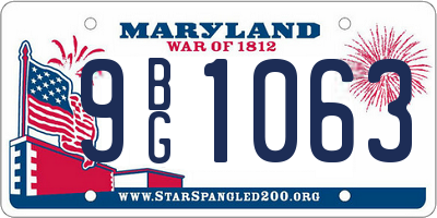 MD license plate 9BG1063