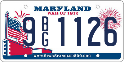 MD license plate 9BG1126