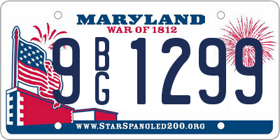 MD license plate 9BG1299