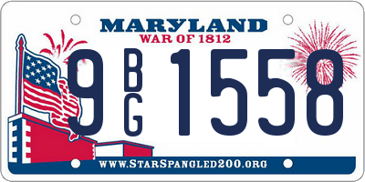 MD license plate 9BG1558