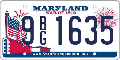 MD license plate 9BG1635