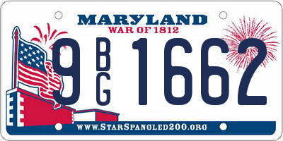 MD license plate 9BG1662