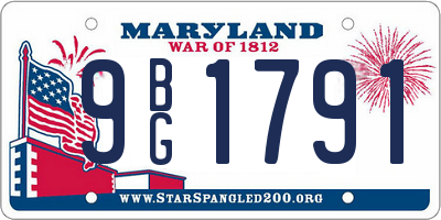 MD license plate 9BG1791