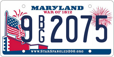 MD license plate 9BG2075