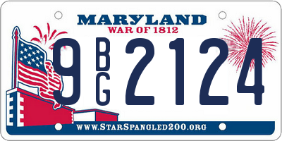 MD license plate 9BG2124