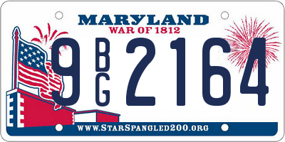 MD license plate 9BG2164