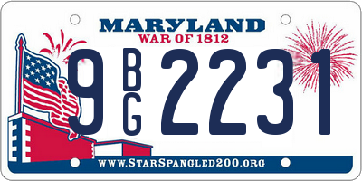MD license plate 9BG2231
