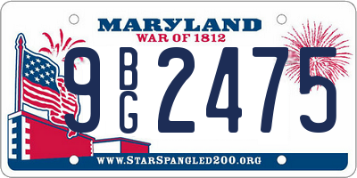 MD license plate 9BG2475