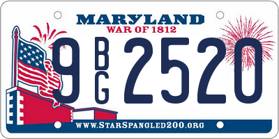 MD license plate 9BG2520