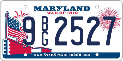 MD license plate 9BG2527