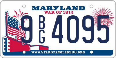 MD license plate 9BG4095