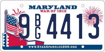 MD license plate 9BG4413