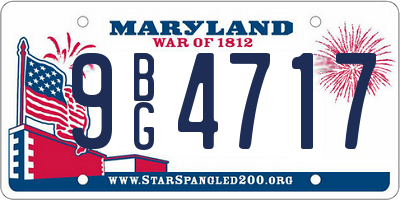 MD license plate 9BG4717