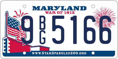MD license plate 9BG5166