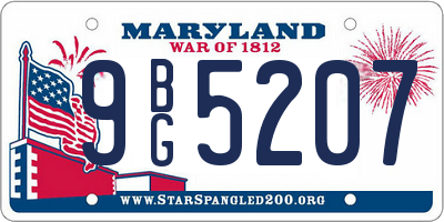 MD license plate 9BG5207