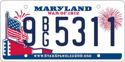 MD license plate 9BG5311