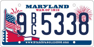 MD license plate 9BG5338