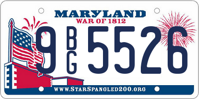 MD license plate 9BG5526