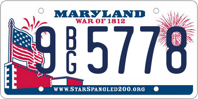 MD license plate 9BG5778