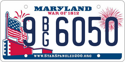 MD license plate 9BG6050