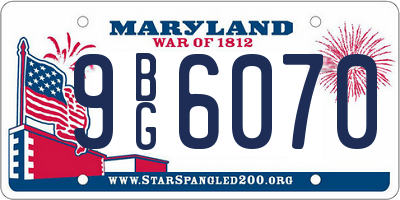 MD license plate 9BG6070