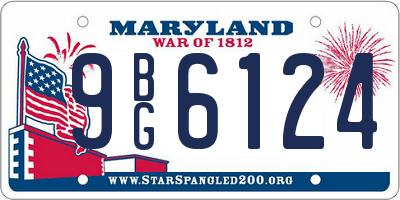 MD license plate 9BG6124