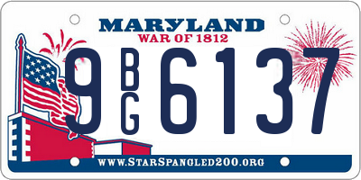 MD license plate 9BG6137