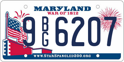 MD license plate 9BG6207