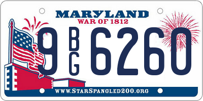 MD license plate 9BG6260