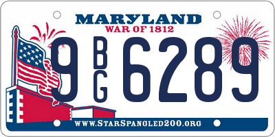 MD license plate 9BG6289
