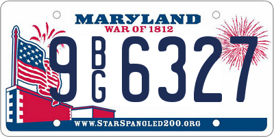 MD license plate 9BG6327