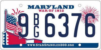MD license plate 9BG6376