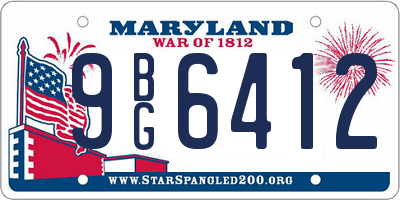 MD license plate 9BG6412