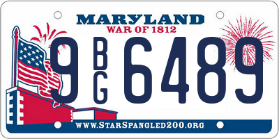 MD license plate 9BG6489
