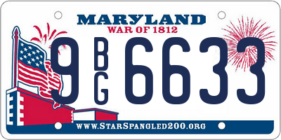 MD license plate 9BG6633